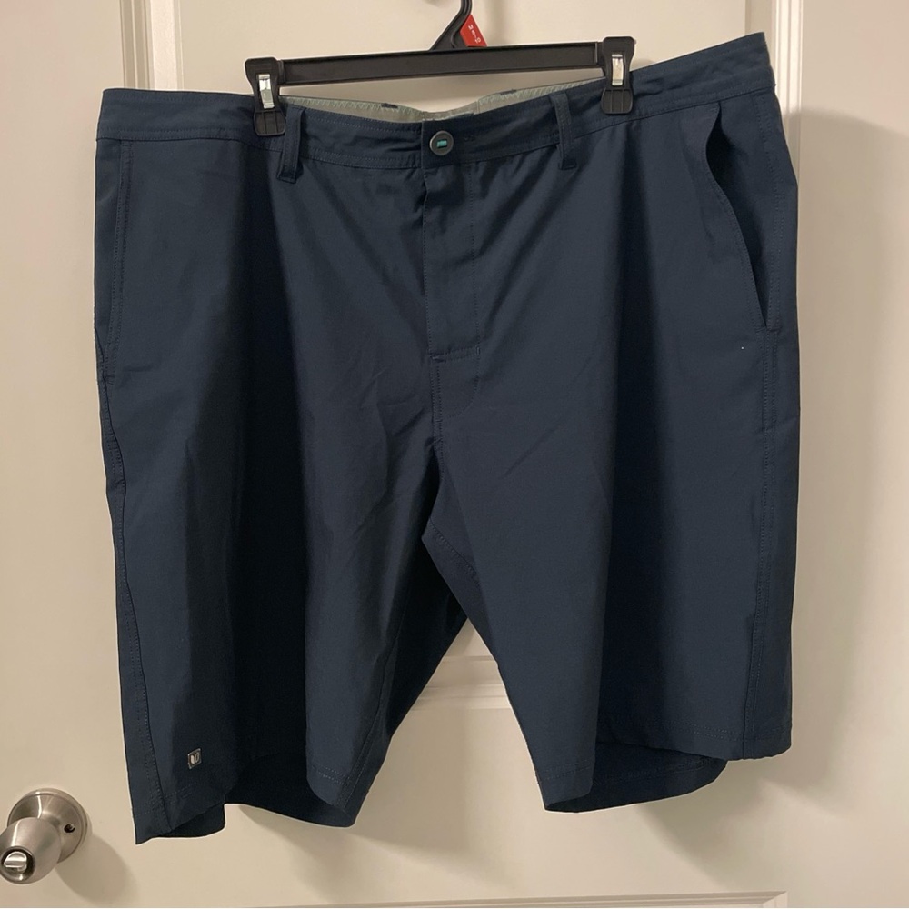 Linksoul 42 Shorts Men Blue Stretch Chino Preppy Casual Pockets Golf Performance